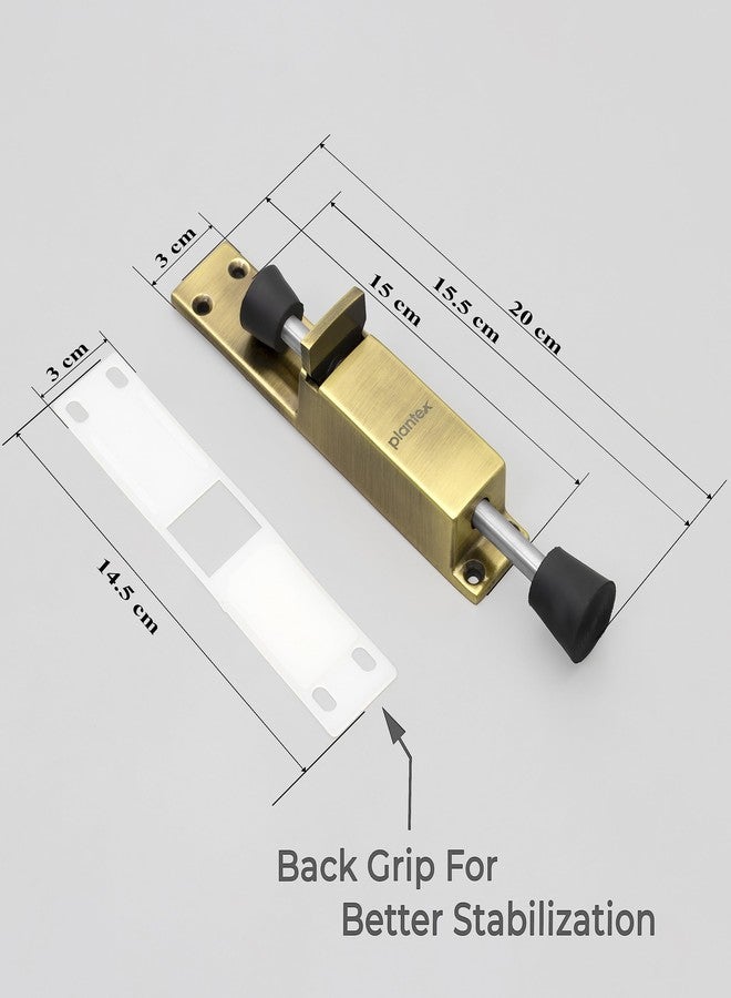 Plantex Kickdown Door Stopper Spring Loaded Telescopic Step On/Off Door Stopper Rubber, Adjustable Heavy Duty Door Locks Holder Stops/Release by Foot/Door Stop - (Brass Antique) - Image 3